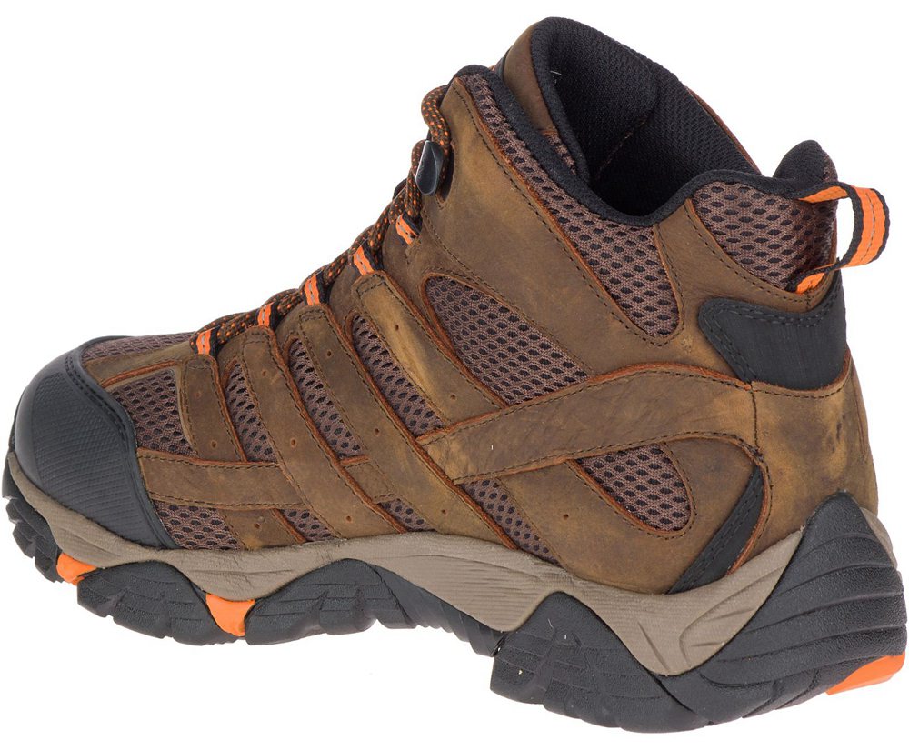 Kozaki Merrell Męskie Brązowe - Moab Vertex Mid Waterproof Sr - 362490-KTI